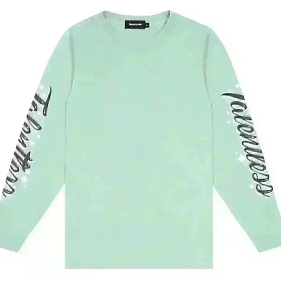 Talentless MENS mint green LONG SLEEVE TEE - AIRBRUSH sleeve - Picture 1 of 2